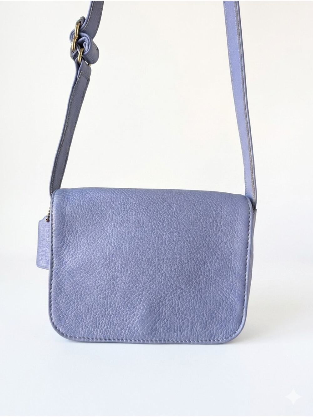 Vintage Coach Sonoma Periwinkle Leather Crossbody Bag, Small Flap Purse, Rare...